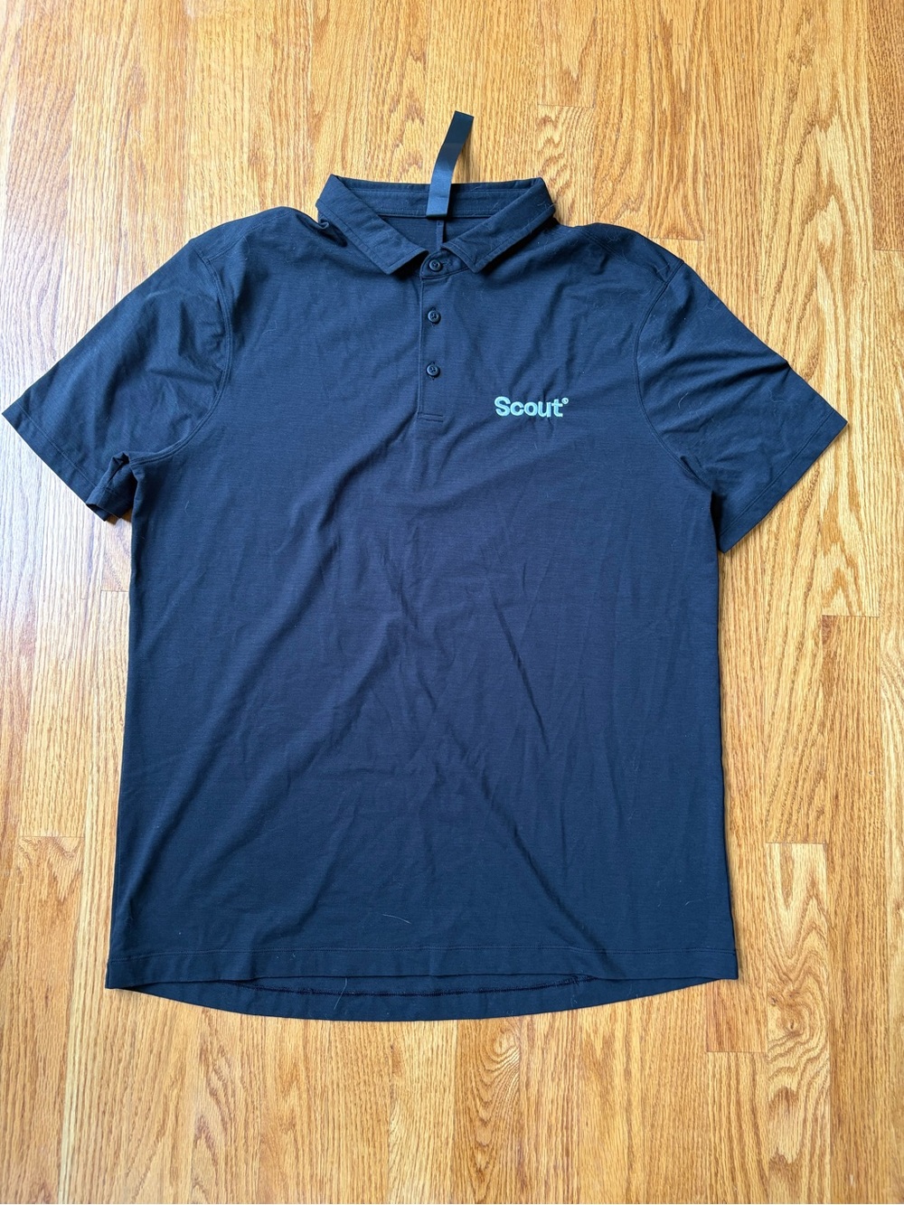 lululemon athletica Black Polo with White Scout Logo